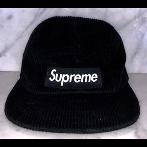 Black corduroy supreme hat